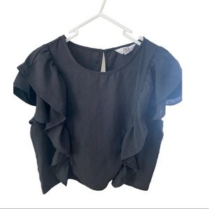 Black Ruffle Dress Top